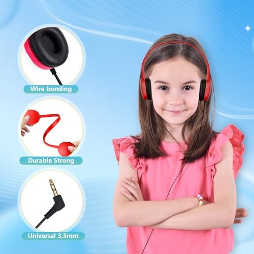 Bulk 24-Pack Kids Classroom Headphones – Durable Wired Earphones with Adjustable Headband for Enhanced Learning Environments (Black) – Ideal for Group Activities and Student Engagement