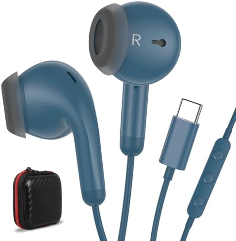 Premium USB C Earbuds for i Phone & i Pad – Superior Hi-Fi Stereo Headphones with Advanced Noise Isolation, Integrated Microphone, and Effortless Volume Control – Ideal for Audiophiles and Creative Professionals – Lightweight Ergonomic Design for Ultimate Comfort and Seamless Device Compatibility