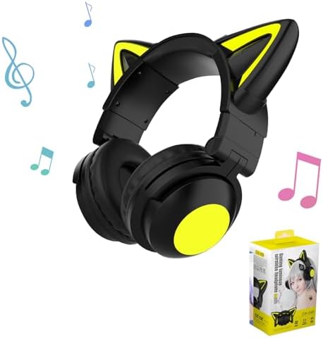 Cat Ear Bluetooth Headphones – Lightweight Over-Ear Gaming Headset with RGB Lighting for Kids & Adults, Unmatched Comfort for Gaming, Music & Calls, Seamless Wireless Connectivity with i Phone, i Pad, Laptop & PC, High-Quality Sound for Immersive Listening Experiences