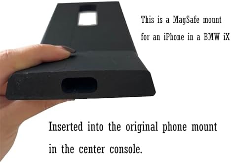 BMW i X Premium Black Wireless Charging Stand: Advanced Mag Safe Phone Holder for Effortless Connectivity and Sleek Interior Styling