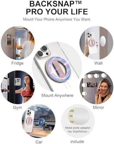 EWA Mag One Ultra Phone Grip Stand – Advanced Elastic Finger Loop & Magnetic Kickstand Holder for i Phone 16, 15, 14, 13 Pro/Max/Plus – Optimal Hands-Free Viewing & Superior Grip Stability – Sleek Black Design for Everyday Convenience