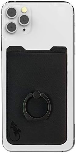 Gecko Universal Phone Ring Wallet – 360° Swivel Grip with Strong Adhesive for Credit Cards and Cash – Enhanced Stability and Comfort for Selfies, Videos, and Everyday Use – Compatible with All Cell Phone Models – Durable, Magnetic Mount Ready – Gray Finish – 90-Day Satisfaction Guarantee