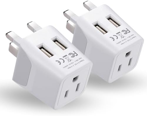 Compact Dual USB Travel Adapter for Effortless Charging in Australia, New Zealand, and China – Essential Type I Plug for Phones, Tablets, and Cameras – Quick Charge Capability with Universal Compatibility for Hassle-Free Global Adventures