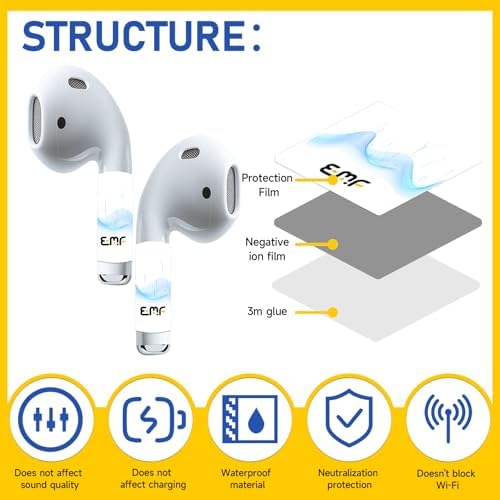 Premium 4-Piece Black Protection Stickers for Air Pods 2 nd & 3 rd Generation – Ultimate Scratch Defense for Bluetooth Headphones & Wireless Earbuds – Eco-Friendly Adhesive Cover with Easy Application & Removal – Stylish Durability for Everyday Use