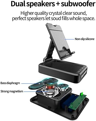 Transform Your Multimedia Experience with the JTEMAN Adjustable Tablet Stand Featuring Bluetooth Speakers – Versatile Kitchen Gadget and Perfect Gift for Him or Her – Wireless Charging Station for Phones and Tablets, Enhanced Compatibility for All Devices