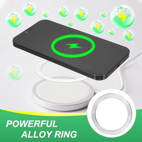 Enhance Your Wireless Charging Experience with PATIKIL 8-Piece Universal Magnetic Adapter Ring Set – Ultra-Thin Nickel-Iron Alloy Stickers for Optimal Phone Case Magnetization – Secure Your Device with Green Adhesive Rings for Car Mounts, Phone Grips, and Stands – Compatible with TPU/PC Cases, Easy Installation, Perfect for Tech-Savvy Users.