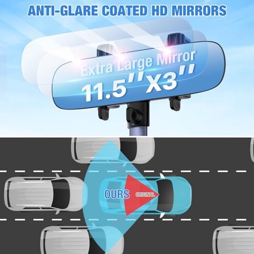 Revolutionary Rear View Mirror Phone Holder for Enhanced Driving Safety – Universal Car Phone Mount with Panoramic View, 360° Rotatable & Retractable Design for All 4”-7” Smartphones – Effortless Installation & Distraction-Free Navigation
