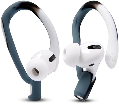 Patented WC Hook Z – Upgraded Over-Ear Hooks for Air Pods Pro 1, 2 & Air Pods 1, 2, 3 | Secure Fit Earbud Accessories with Unique Left & Right Design | Two Size Pairs Included | Winter White | Premium Quality by Wicked Cushions for Maximum Comfort and Stability