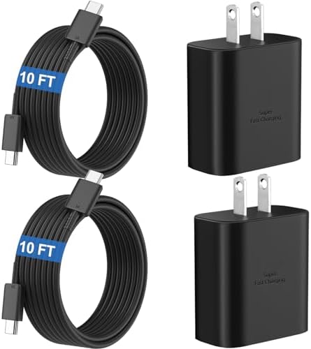 45 W Super Fast USB-C Charger with 6.6 ft Cable – Ultra-Fast Charging Adapter for Samsung Galaxy S24/S23/S22/S21/Note 20 – Stylish Deep Purple & Blue Design for Enhanced Device Performance and Safety