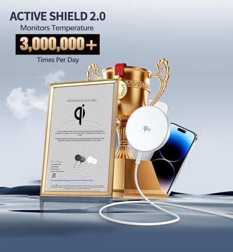 Elevate Your Charging Experience with the Qi2 Certified Magnetic Wireless Charger – 2 Pack 15 W Fast Charging Pads for i Phone 16/15/14/13/12 & Air Pods 3/2/Pro – Dual Port Design for Enhanced Versatility and Effortless Magnetic Alignment – Streamlined, Portable Charging Solution for Home, Office, and Travel