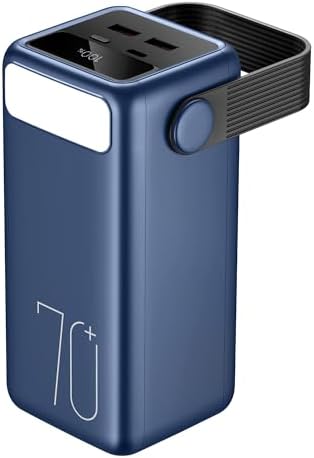 Ultra High-Capacity 70000 m Ah Power Bank – 22.5 W Fast Charging Portable Charger with LED Display & Built-In Flashlight – Ideal for Camping, Travel, and Emergency Use – Multiple Outputs for i Phone, Samsung, i Pad, and More – Stay Connected Anywhere with Long-Lasting Power Solution – Lightweight Design with Convenient Carry Strap and Real-Time Power Monitor – Comprehensive Safety Features Including Overcharge and Short Circuit Protection – Perfect for Outdoor Adventures and Unexpected Power Outages – Includes USB-C Charging Cable and 2-Year Customer Support for Peace of Mind