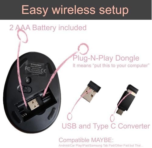 Ergonomic White Left-Handed Wireless Mouse – Urby Vertical Design for Gaming & Everyday Use, Compatible with Windows and mac OS, Upgraded Speed for 2024, Rechargeable Battery Included, Ideal Compact Mouse for Small Hands