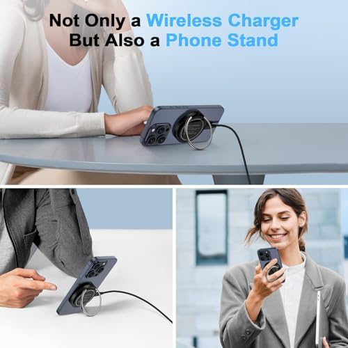 Revolutionary Magnetic Wireless Charging Pad – 15 W Fast Charger for i Phone 12-15, Samsung Galaxy S20-S24, and Google Pixel 6-8 Pro – Includes 20 W USB-C Power Adapter – Ultimate Efficiency and Compatibility for Modern Devices – Sleek & Portable Design for Effortless Charging – Say Goodbye to Cords with Secure Magnetic Connection – Enhanced Safety Features for Overheat & Overcharge Protection – Elevate Your Charging Experience with Cutting-Edge Technology and Unmatched Versatility