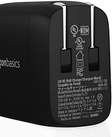 Amazon Basics 65 W Ga N USB-C Wall Charger – High-Speed Power Delivery Adapter for Laptops, Tablets & Smartphones, Compact & Foldable Design for Ultimate Portability, Efficient Charging Solution in Sleek Black Finish