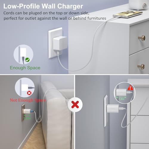 Costyle 40 W Dual USB-C & USB-A Charger Block 2-Pack – Ultra-Fast Compact Wall Adapter for i Phone 15/14/13/12/11 Pro, i Pad, Air Pods & Samsung Devices – Versatile QC+PD 3.0 Technology for Rapid Multi-Device Charging and Space-Saving Portability