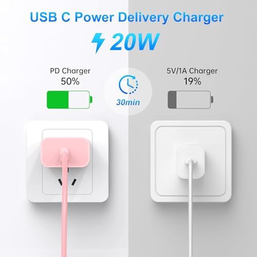 20 W USB-C Fast Charging Block Set for i Phone 16 & 15 Series – 3-Pack with 6 ft Durable Cables for Rapid Power Delivery – Perfect for i Phone, Air Pods, and i Pad – Compact, Versatile Charging Solution for On-the-Go Users