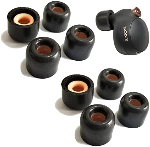 Premium Memory Foam Eartips for Sony WF-1000 Series – Superior Comfort & Noise Isolation Replacement Tips for WF-1000 XM4, XM5, XM3, SP900, XB700, WI-1000 X – 3 Pairs in Classic Black for Enhanced Audio Experience and Compatibility