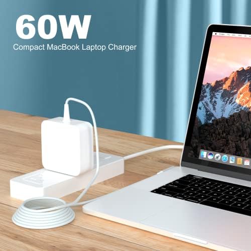 60 W Magnetic L-Type Power Adapter for 13-Inch Mac Book Pro & Mac Book – High-Performance Replacement Charger for Models A1181, A1185, A1278, A1342, A1184, A1330, A1344 – Lightweight Design for Ultimate Portability and Fast Charging Efficiency
