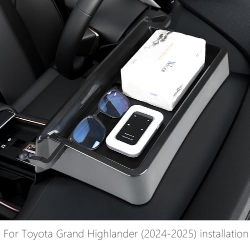 Toyota Grand Highlander Center Console Phone Holder Organizer (2024-2025) – Premium Auto Accessory for Safe Navigation & Enhanced Interior Aesthetics – Easy Installation, Adjustable Viewing Angles, Durable Design for Mobile Device Security