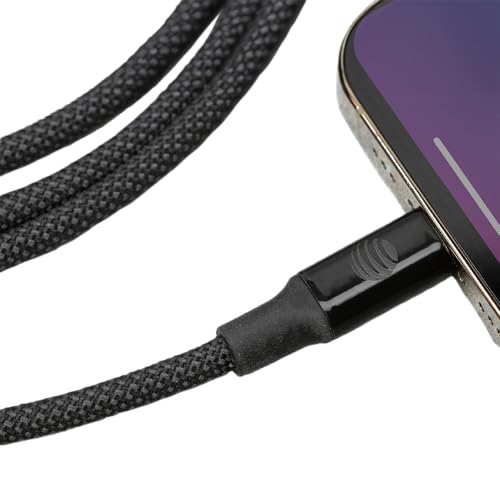 AT&T 6 ft Braided USB-C Charging Cable – Durable & Tangle-Free Cord for Fast Data Transfer and Universal Device Compatibility – Ideal for Phones, Tablets, and Laptops – Includes Warranty for Enhanced Reliability – Sleek Black Design