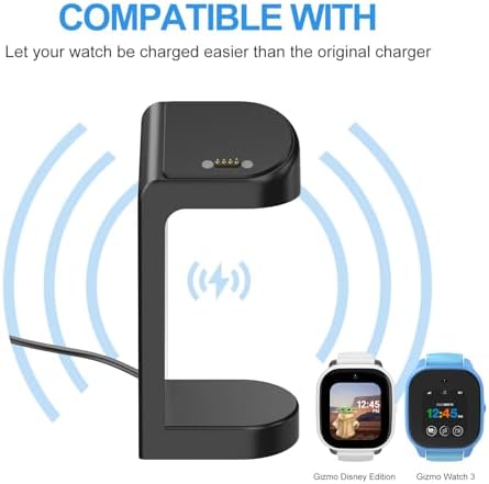 Gizmo Watch Charging Stand with 5 ft Fast Charging Cable – Premium Non-Slip Dock for Gizmo Watch Edition & 3 – Enhanced Durability, Sleek Design, and Optimal Charging Efficiency