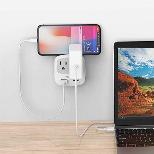 Ultimate TESSAN Type G UK Travel Plug Adapter with Dual USB Fast Charger Ports – Compact US to UK Power Converter for Effortless Global Connectivity in Scotland, London, Ireland, Kenya, Dubai & Qatar