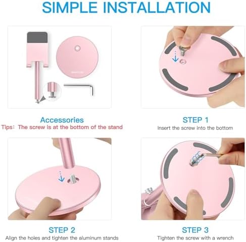 Cell Phone Stand, OMOTON Angle Height Adjustable Phone Holder, Aluminum Desktop Phone Holder Dock Stand for Desk, Compatible with iPhone 13/Mini/Pro/Max, All Smartphones and Tablets(4-11”),Black – Enhanced Compatibility and Speed