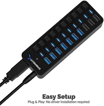 SABRENT 7-Port USB-C Hub: Maximize Efficiency with 3 USB-A & 4 USB-C Ports, 5 Gbps USB 3.2 Speed, 20 W PD Charging, Smart Power Control & LED Indicators – Ideal for Mac, PC, Steam Deck, ROG Ally – Stylish Aluminum Build for Durability & Performance