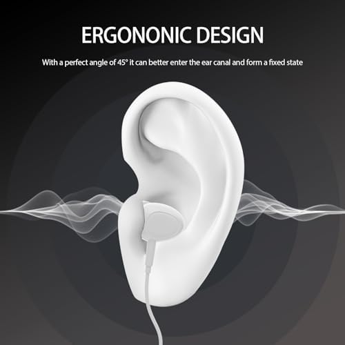 ZGONC Premium Wired Earbuds for i Phone – High-Fidelity Audio with Built-in Microphone & Volume Control – Effortless i OS Compatibility for Models 14/13/12/11/XR/XS/X/8/7/SE/Pro/Pro Max – Ergonomic Design for Ultimate Comfort in Music & Calls