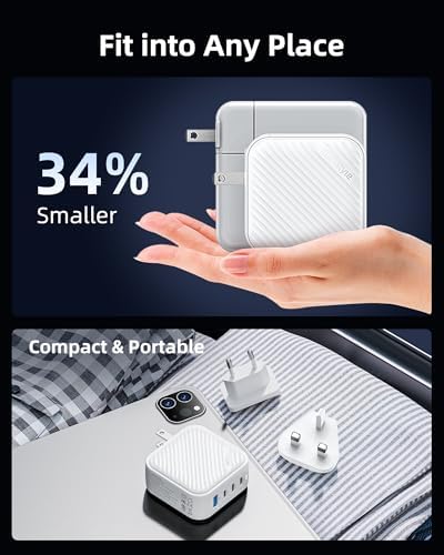 Revolutionary 100 W USB-C Multi-Port Charger with Foldable Plug & Global Adapters – Ga N II Technology for High-Speed Charging of Mac Book, i Phone 16/15/14, Galaxy Devices, and More – Your Ultimate Travel Charging Solution for Maximum Efficiency and Convenience