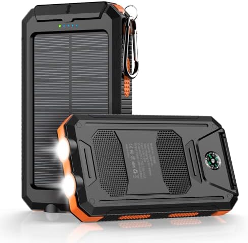 Ultimate 36,800 m Ah Solar-Powered Waterproof Charger – Dual QC 3.0 Fast Charging Power Bank with Built-in Flashlight for Smartphones and Electronics – Reliable Outdoor Companion in Deep Orange – Unmatched Durability for Travel, Camping, and Emergency Use – Enhanced Device Compatibility and Performance