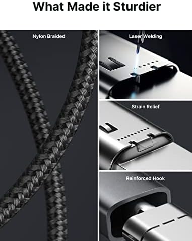 JSAUX 100W USB C to USB C Cable [2-Pack 15FT], Type C Fast Charging Cable Compatible with iPhone 16/16 Plus/16 Pro Max/iPhone 16e, iPhone 15 Series, Galaxy S25/S24/S23/S22, MacBook, iPad, Pixel-Grey – Enhanced Compatibility and Speed