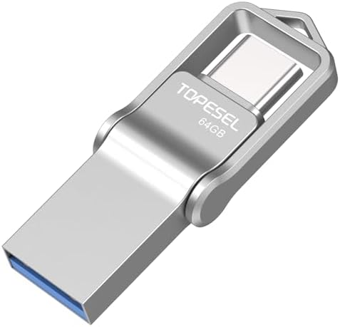 TOPESEL 128 GB Waterproof USB C Flash Drive – Dual USB 3.0 A & Type C Thumb Drive for Seamless Data Transfer on Computer, Mac, Smartphone & Tablet – Compact, Durable OTG Storage Solution for Professionals and Students
