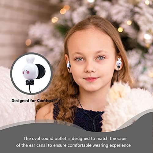 Whimsical Kids Rabbit Earbuds with Microphone – Premium In-Ear Headphones for Learning, Play & Adventure – Includes Colorful Storage Case for Effortless Organization – Ideal Gift for Young Music Lovers