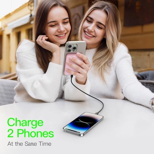 2025 Magnetic 15 W Slim Power Bank for i Phone – 5000 m Ah Magsafe Battery Pack with 20 W Fast Charging, Wireless Charger with LED Display for i Phone 12/13/14/15/16 Series – Ultimate Portability and Enhanced Charging Efficiency