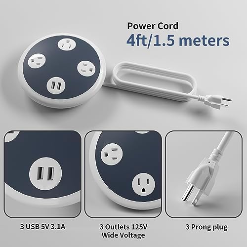 Maximize Your Power Potential with the 6 Ft Surge Protector Flat Extension Cord Power Strip – 8 Outlets & 4 USB Ports (Including 2 USB-C) for Rapid Charging, 1350 Joules Protection, Perfect for Home or Office Environment, Space-Saving Design for Enhanced Compatibility