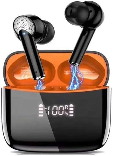 RAHMANIA 5.4 Bluetooth Wireless Earbuds – Next-Gen Noise Cancelling Headphones for i Phone & Gaming – 47-Hour Continuous Playtime, Deep Bass Sound – Ultimate Portable Charging & Crystal-Clear Call Clarity for On-the-Go Music Enthusiasts