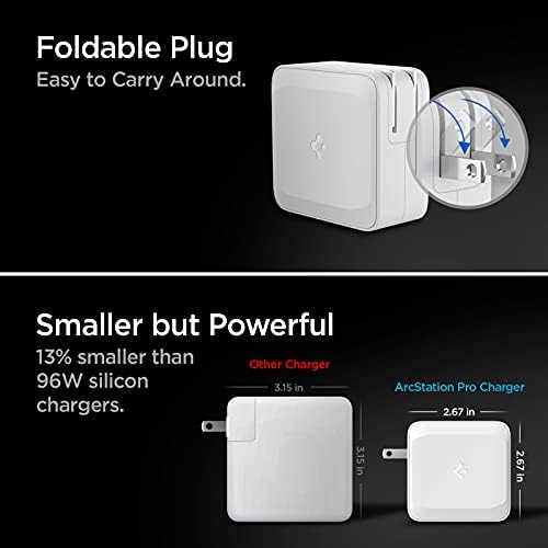 Effortless Power: Spigen 70 W Ga N II Dual USB-C Wall Charger – Fast Charging for Mac Book Pro, i Pad, i Phone & More – Compact Design for On-the-Go Efficiency with Dual Ports & 60 W Single Port Capability – Ultimate Compatibility & Enhanced Safety for All Your Devices