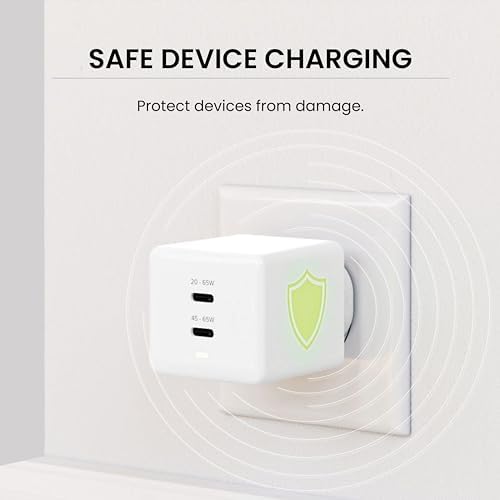 JOURNEY Blitz 65 W Dual-Port Ga N Charger – Ultra-Fast USB-C Wall Charging Block with 1.5 m USB-C Cable – Compact & Portable Power Adapter for Smartphones, Tablets & Laptops – Enhanced Compatibility & Speed for On-the-Go Charging