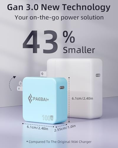 Ultimate PAEBAI+ 100 W USB-C Ga N Fast Charger: Compact, Foldable Wall Adapter for Mac Book Pro, i Phone 15/16, and Diverse USB-C Devices – 6.6 ft Durable Type-C Cable for Rapid Charging – Unmatched Versatility and Safety Features for Efficient On-the-Go Power Solutions