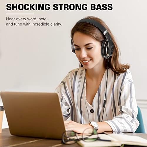 Ultimate Hi-Fi Over-Ear Wireless Bluetooth Headphones – Stylish Black & Gold Design with Built-In Microphone, FM Radio, and Foldable Portability for Superior Comfort and Enhanced Sound Experience
