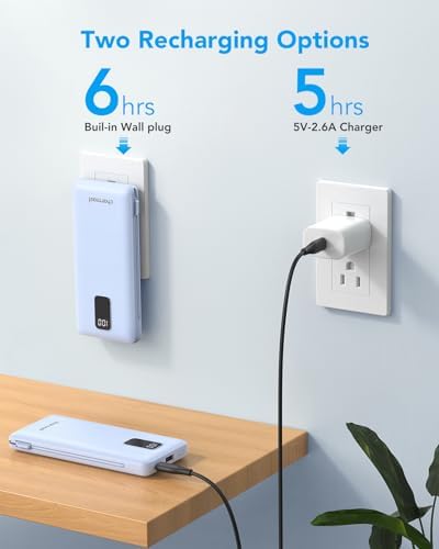 Ultimate Charmast 10,000 m Ah Portable Power Bank with Integrated Cables & Wall Plug – Fast Charging Essential for i Phone 16/15/14/13, Samsung, i Pad, and More – Unmatched Convenience for Travelers and On-the-Go Professionals