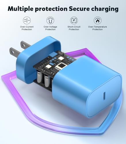 Rapid Charge Dual Pack: 20 W PD USB-C Wall Charger with 6 FT Type C to Lightning Cable for i Phone 14/13/12/11/Pro/Pro Max/Mini/XS/X – Optimal Performance and Portability for Everyday Use