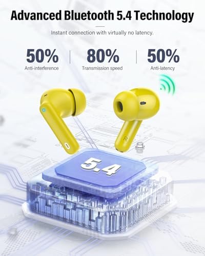 Elevate Your Audio Experience with Rose Gold Wireless Earbuds – Bluetooth 5.4 Connectivity, IP7 Waterproof Protection, and 36-Hour Playtime – Perfect for Active Lifestyles, Sports, and Seamless Communication – Stylish Comfort and Superior Noise-Cancellation for Uninterrupted Listening