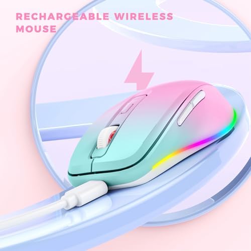 PEIOUS Rechargeable Wireless Mouse with LED – Innovative Jiggler Technology to Keep Your Computer Awake – Sleek Black Design for Optimal Comfort and Productivity