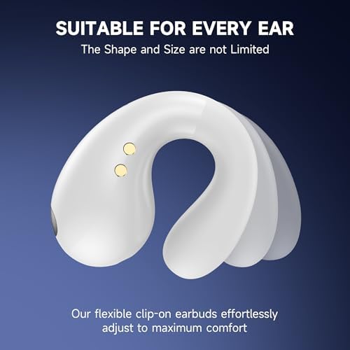 Advanced Bluetooth 5.3 Open Ear Bone Conduction Earbuds – Ultra-Lightweight Sport Headphones with 36-Hour Playtime, IPX7 Waterproof Rating, and Secure Clip-On Design for Optimal Comfort and Awareness During Workouts – Effortless Wireless Connectivity and Exceptional Sound Quality for Active Individuals