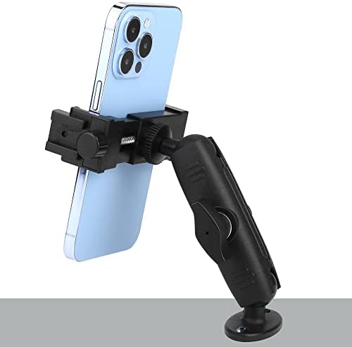 Peastrex 360-Degree Adjustable Phone Wall Mount Holder with Long Arm and Drill Base – Universal Smartphone Stand for i Phone 14, Samsung Galaxy, GPS, and Cameras – Versatile Hands-Free Solution for Home, Truck, and Car Use