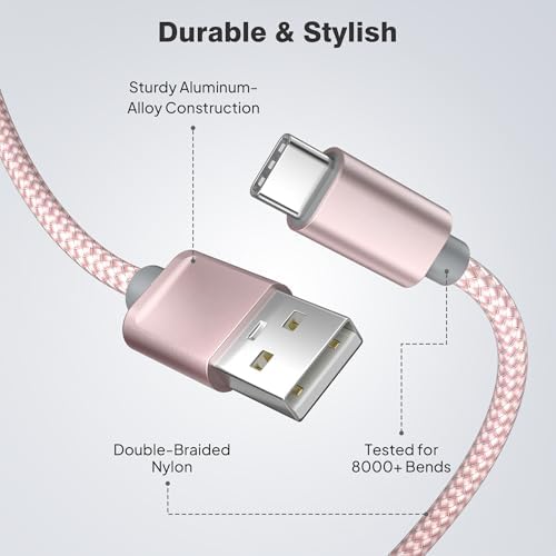 Versatile Elebase USB C Charger Cable Trio – 1.5/3.3/6.6 FT Fast Charging Cords for i Phone 15/16 Max, Samsung Galaxy S8-S24, and Motorola Devices – Durable, Tangle-Free Design for Rapid Data Transfer and Enhanced Compatibility