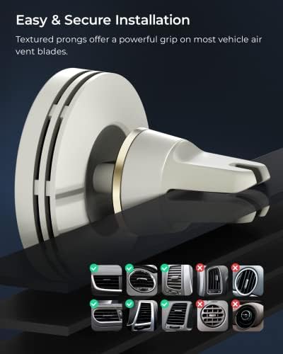 i Ottie Velox Universal Magnetic Air Vent Phone Mount – Enhanced Mag Safe Compatibility for i Phone 12-16 & Android Devices with Included Adapter – Secure Silicone Grip for Hands-Free Navigation and Easy Access