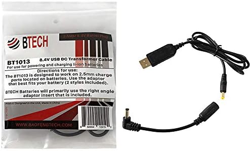 BT1013 Premium USB Charging Cable for BL-5 L & Bao Feng Batteries – Fast Power Transformer with Dual 2.5 mm Barrel Plug Adapters for Ultimate Compatibility and Rapid Charging Efficiency